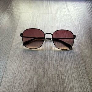 quay australia jezabell black pink oversized round metal frame sunglasses NEW